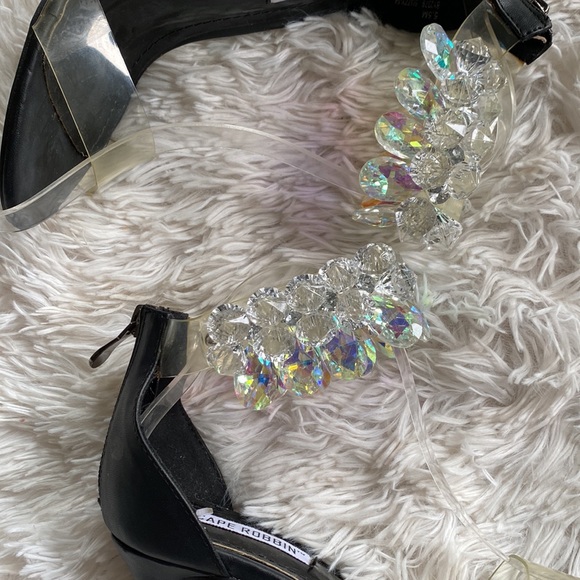 Suzzy Black jewel heels sandals, Size 5.5 - Picture 7 of 12